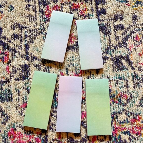 Set of 5 // Pastel Watercolor Long Sticky Notes 🩵 - Picture 1 of 1